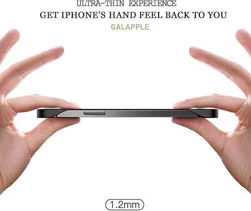 Miniatura 3 de GALAPPLE Funda magnética ultrafina sin marco para iPhone 14, funda minimalista negra mate con esquina a prueba de golpes y cuerda de bucle para los