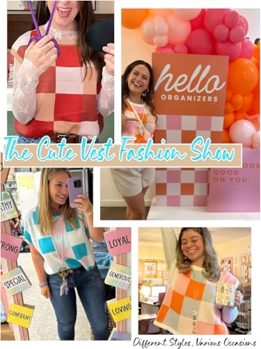 Womens Casual Tops 2025 Summer Crop Tanks Color Block Cap Sleeve Sweater Vest Going Out Loose Knit Trendy Fall Spring Top4