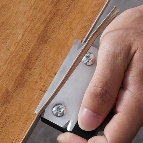 Woodworking Edge Trimmer, Hand Planer Edge Bander for Burrs,Edge Corner Planer,Wood Chamfering Fillet Scraper,Edge Banding Cutter for PVC ABS Melamine Veneer,Deburring Tool,MG-022BK