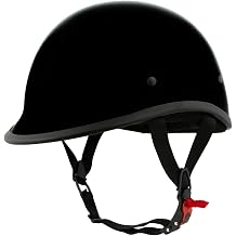 Milwaukee Helmets MPH9751DOT Gloss Black Polo Style DOT Motorcycle Half Face Bikers Helmet - X-Large
