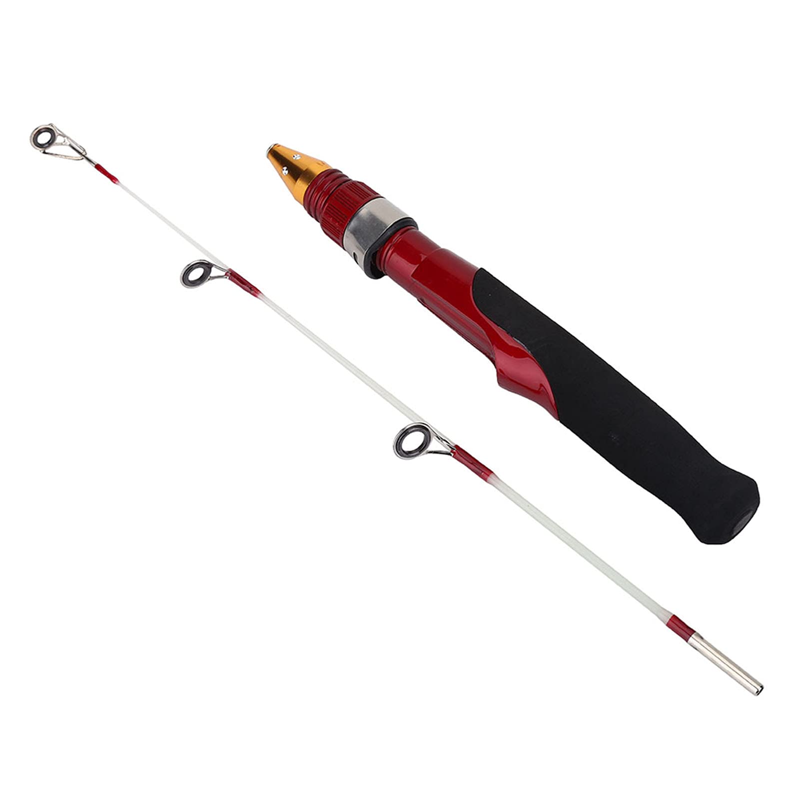 Wędka Spinningowa Mini 50 Cm z Rączką - 2 Sekcje Przenośna na Krewetki do Podróży - Wędkarstwo Słonowodne i Słodkowodne