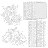 Traje de papel decorativo scrapbooking: el traje contiene 4 estilos diferentes de papel decorativo scrapbooking, a saber, papel de encaje, papel de encaje rectangular, papel de encaje de mariposa y planta, papel de encaje de rama de planta.