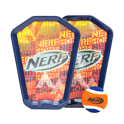 NERF-Toss-and-Catch-Game-with-Paddles-Ball-Tennis-Ball-Catch-Game-with-2-Self-Stick-Paddles-Perfect-Kids-Beach-Toy-Backyard-Game-Set-Includes-2-Sticky-Mitts-Tennis-Ball
