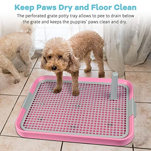 Dog Potty Tray Toilet 20"x14" Doggy Bathroom Dog Litter Box, Indoor Pee Pad Holder with 8pcs Training Pads, Puppy Pee Mesh Potty Training Tray with Secure Latch, Dog Potty Pan for Small Medium Puppies - Image 6