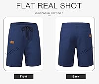 Vista 6 de JMIERR - Pantalones cortos informales para hombre, pantalones cortos de golf, pantalones chinos con cordón, de tela de sarga elástica, para verano