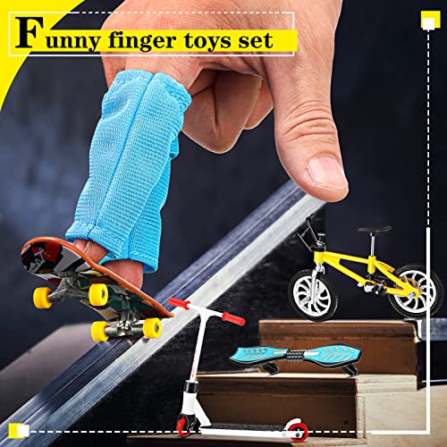 27 Pieces Finger Toys Set Includes Finger Scooter Finger Pants Finger Bikes Finger Skateboard Mini Swing Board Bicycle Lock Finger Replacement Wheels And Tools For Movement Party Favors Accessories #TOP2
