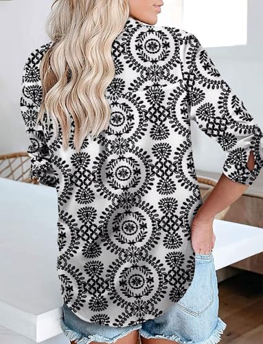 Image of Magritta Women's Shirts Fashion Casual Loose Fit Long Sleeve Button Down Lightweight Collared Blouse Tops