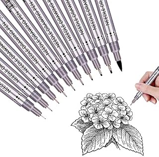 Black Precision Micro Line Pens,Ultra Fine Point Drawing Pen Set, Anti-Bleed Waterproof Archival
