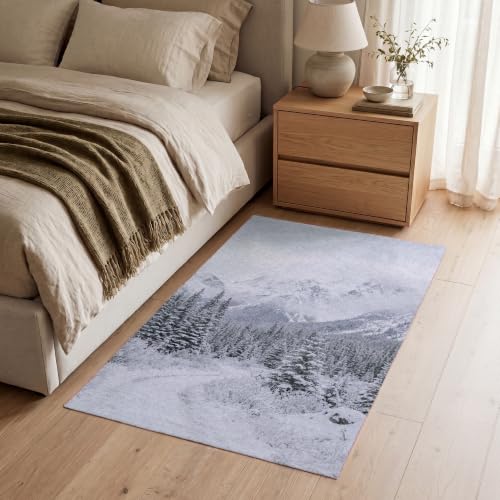 Alfombra salon rectangular OnlyWow de 90x150 cm con diseño de carretera de montaña 7