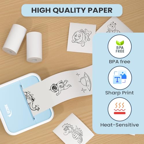 Image of Seznik Non Sticky Thermal Paper Rolls, 57mm Width, 2 inch Thermal Paper for Mini Printer (White-57mm Width-Continuous Non Sticky Roll-Pack of 10)