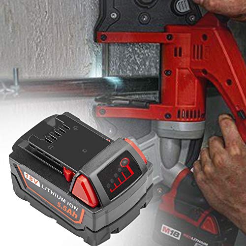 Miniatura 5 de Labtec 2 Paquetes De Baterías M18 De 18 V 5500 Mah Batería De Litio De Repuesto Para Batería Milwaukee De 18 V M18 48-11-1840 48-11-1828 48-11-1820 48-11-1815 48-11-1850