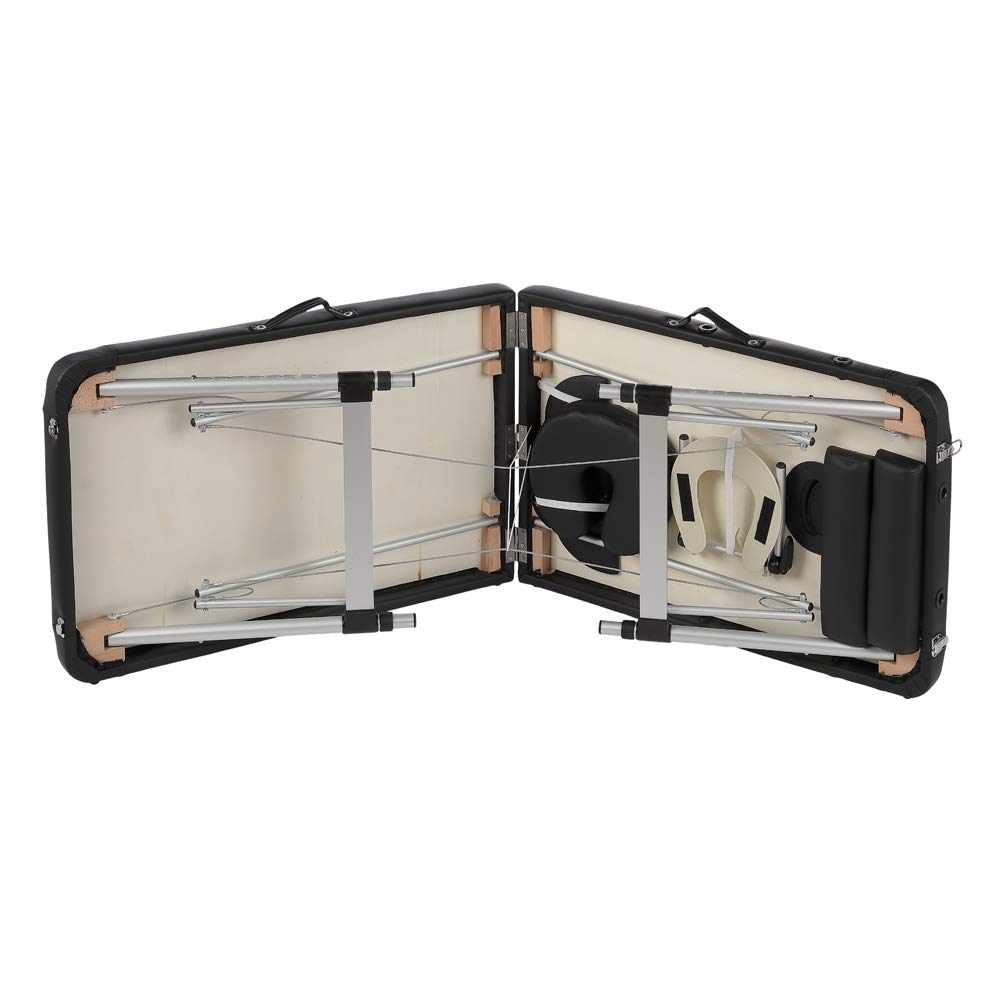 Melko Mobile Massageliege klappbar höhenverstellbar Therapieliege Massagetisch Massagebank Massagebett Schwarz