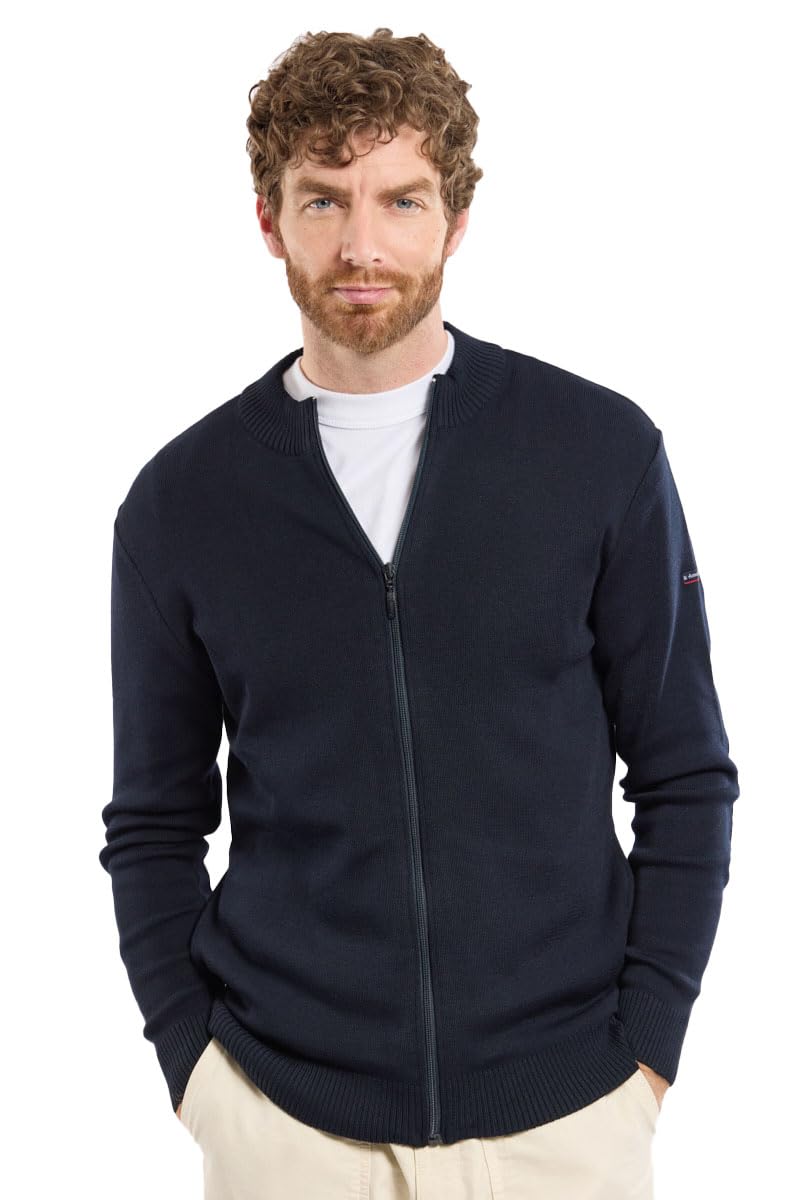Armor Lux Erdeven Cardigan - Wool and Acrylic, Rich Navy, L
