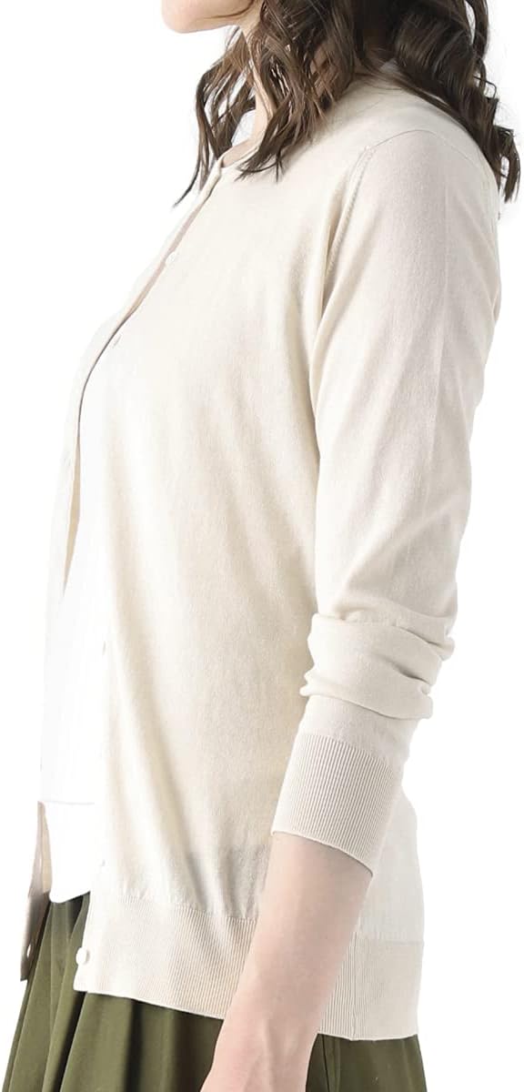 [ジョンスメドレー] クルーネックカーディガン/ISLINGTON シーアイランドコットン 30ゲージ SLIM FIT レディース