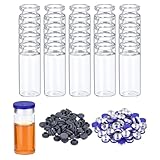 10ml Glasfläschchen 200 Stück mit Aluminiumkappen & Gummistopfen - Leere Probenflaschen für Labor, ätherische Öle, Injektionen