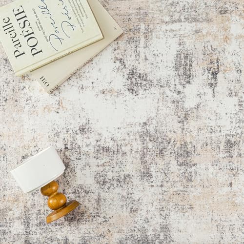 HUGEAR Washable Rugs Living Room Rug 240x300cm Beige Grey Non Slip Abstract Natural Neutral Modern Large Carpet Bedroom Kitchen Hall Lounge Bedside Low Pile Carpets - Image 6