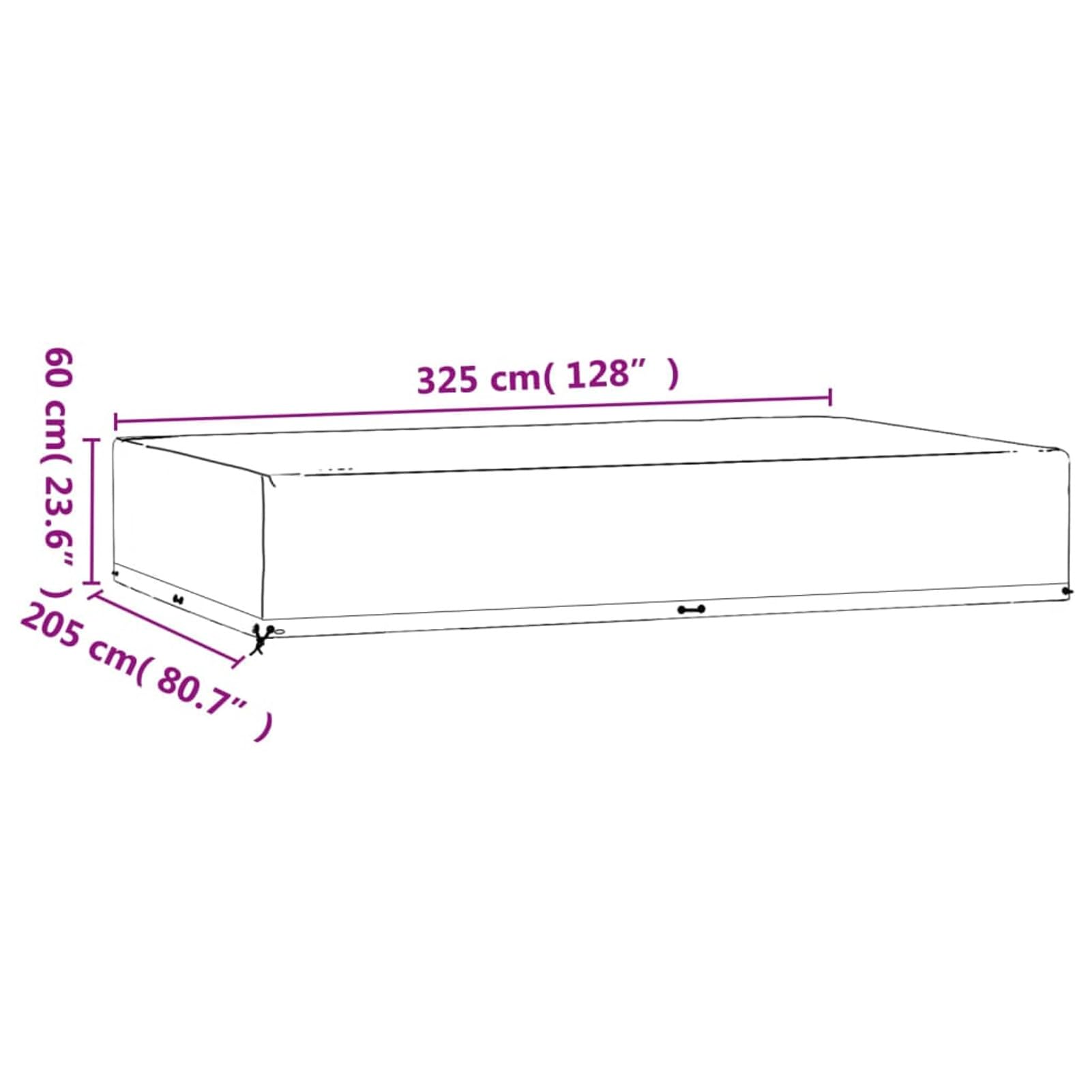 ShGaxin Copertura per mobili da giardino con 16 occhielli rettangolare 325 x 205 x 60 cm, copertura per mobili da giardino, copritavolo esterno - SPU:319312