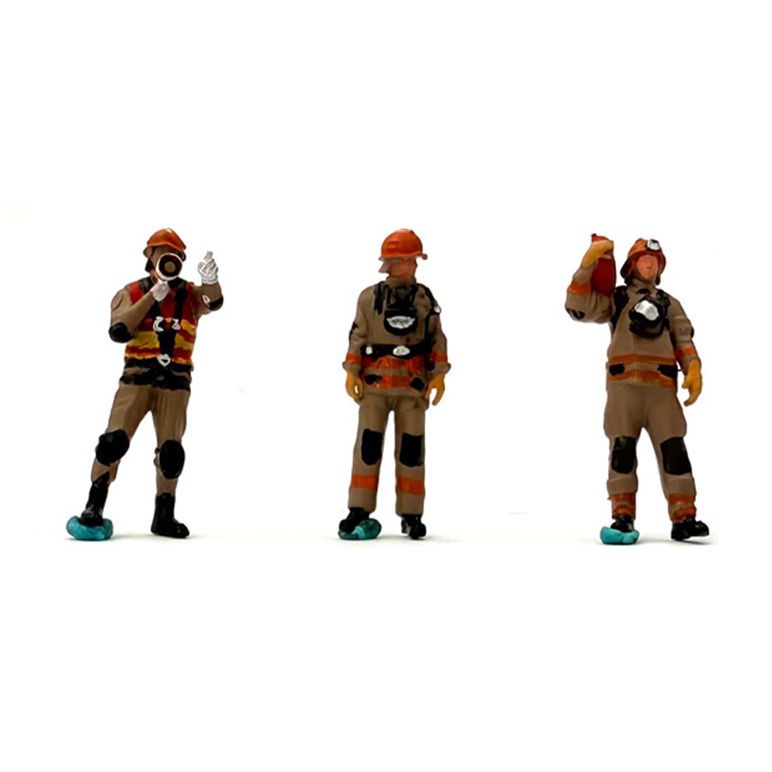 XKlemBauklode Speziell Feuerwehr Actionfiguren Modellbau im Maßstab 1:64, Miniaturleute Spur, Realistischen Figuren, Menschen Figuren Rollenspiele, Einsatzszene Diorama Landschaftsbau