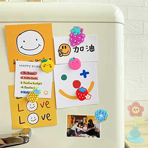 MAX COOK 16Pcs Rubber Fridge Magnets for Kids Cartoon 3D Fruits Dessert Magnetic Toys Toddler Refrigerator Magnets for Kitchen Office Whiteboard Magnets