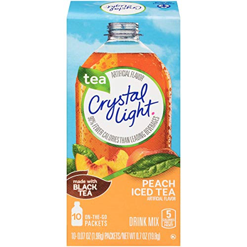 Crystal Light Peach Iced Tea On The Go Drink Mix 10 Sachets 19.8G Box