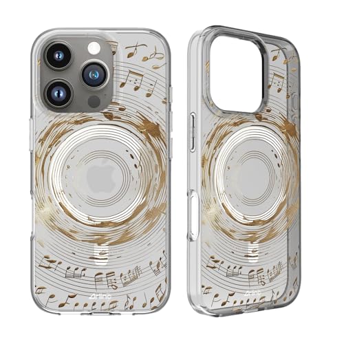 Arlino Melody Shield Protective Case for iPhone 16 Pro, Musical Note Design, Compatible with MagSafe, Slim, Shockproof, Clear, Anti-Scratch, Anti-Fade, Anti-Yellowing – for iPhone 16 Pro (6.3) by Arlino - Used condition - CA$5.91