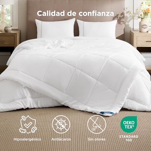Miniatura 5 de Bedsure Edredón Relleno Nórdico Cama 80 4 Estaciones - Bedding Edredón Reversible Doble 150 300 Gr M De 135x200 Cm Fibra Suave Y Antiacaro, Caliente Y Cómodo Blanco
