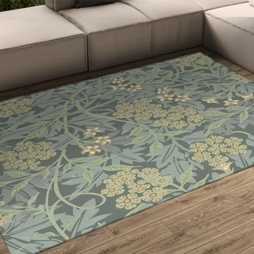 Tapis de sol fleurs vintage lavable tapis salon cuisine 100x150