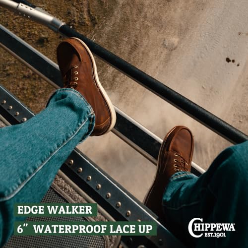 Chippewa Men's Edge Walker 6" Waterproof Lace-Up Wedge Soft Toe Work Boot, Briar Haystack - Durable & Comfortable Moc Toe Boots for Men2