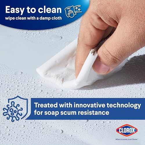 Doublure de rideau de douche légère Clorox 182x182 cm imperméable - 4