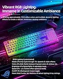 ZIYOU LANG x FREEWOLF M104 Wireless Keyboard, Triple Mode 75% Gaming Office Keyboard with RGB Backlit, 4000mAh Rechargeable, Compatible with Windows/Mac