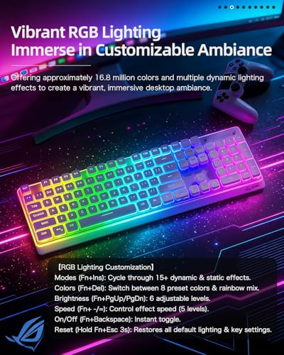 ZIYOU LANG x FREEWOLF M104 Wireless Keyboard, Triple Mode 75% Gaming Office Keyboard with RGB Backlit, 4000mAh Rechargeable, Compatible with Windows/Mac