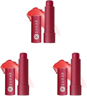 SUGAR Cosmetics Tipsy Lip Balm For Dry & Chapped Lips With Vitamin E, Shea Butter and Jojoba Oil | Lip Protection & Nourishment | LipBalm with SPF | 4.5gm - 02 Cosmopolitan (Pack of 3)