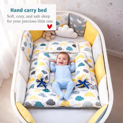 Image of Infantbond Designer Mattress with Net | Baby Sleeping Bag | Carry Bed (0-6 Months) (Grey)