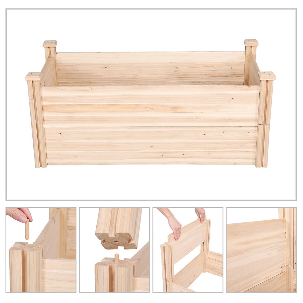 Fioriera rialzata in Legno per orto e Giardino, per Verdure ed Erbe aromatiche - Grande Soluzione per Il Giardinaggio all'aperto, 96,7" x 24,6" x 10,6"