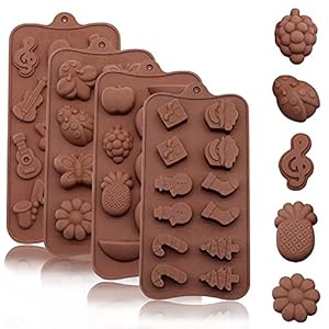 Chocoladevorm, 4 stuks siliconen bakvormen voor cake, snoep, cupcake-pudding, muffin-ijs, ijsblokjesvorm, chocolade…