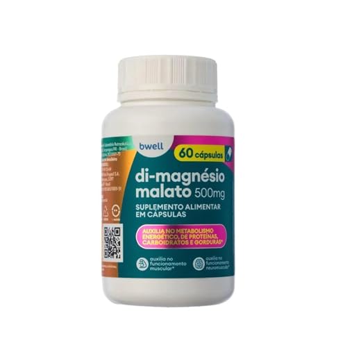 Clock 500mg - 60 Cápsulas Di-Magnésio Malato 500mg, 60 Cápsulas, Suplemento Alimentar, Auxilia no Metabolismo e Funcionamento Muscular, Sem Glúten