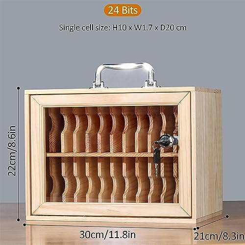 Le Phone Sto Box con serratura a combinazione, ideale per scuole, fabbriche, esami e lavoro, design in legno, soluzione sicura e nizzata per dispositivi personali