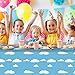 12 Pack Blue Sky and White Cloud Tablecloth Cartoon Story Mix Color Plastic Tablecloth Toy Inspired Disposable Rectangle Table Cover for Baby Shower Cow Birthday Cartoon Party Decorations,108 * 54inch