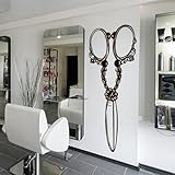 Wall Decal Hair Salon Scissors Retro Curls Beauty Hair Stylist Barber M1436