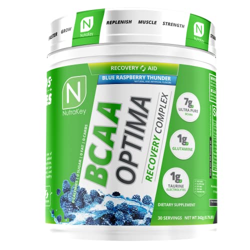 NutraKey BCAA Optima Post Workout Recovery Complex, No Sugar, No Carb, Recovery Aid, Sour Gummy Worms