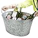 Mind Reader Ice Beverage Bucket for Parties, Wine Bucket, Baby Photos, Galvanized Metal, 19.5
