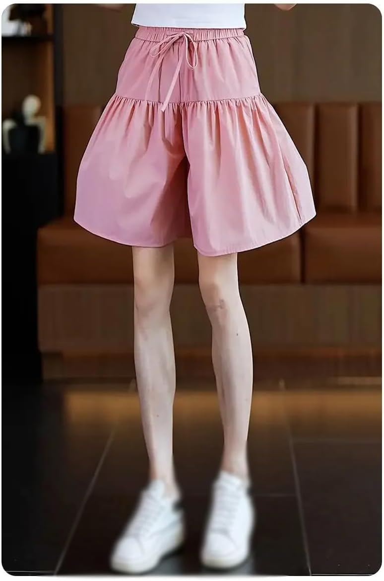 Casual Shorts Summer High Waist Wide-Leg Pants A-line Pants for Women