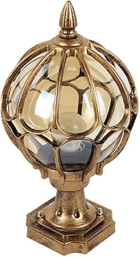 Haojiazx 02135 Vintage Gold Kugel Pfostenleuchte
