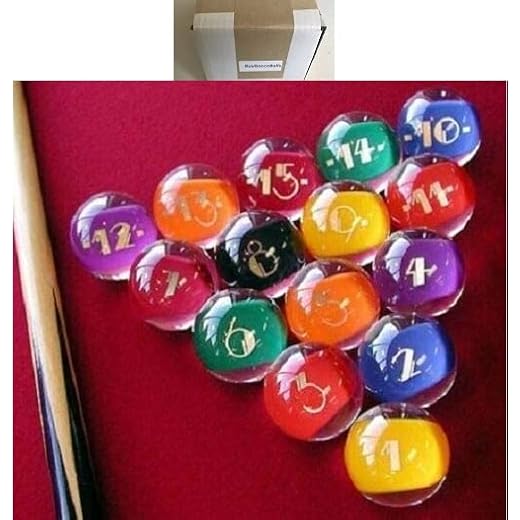 Epco Premium Quality, American Made, Clear-Rocco Style Billiard or Pool Set, with 4.2oz, 2.25" diam balls