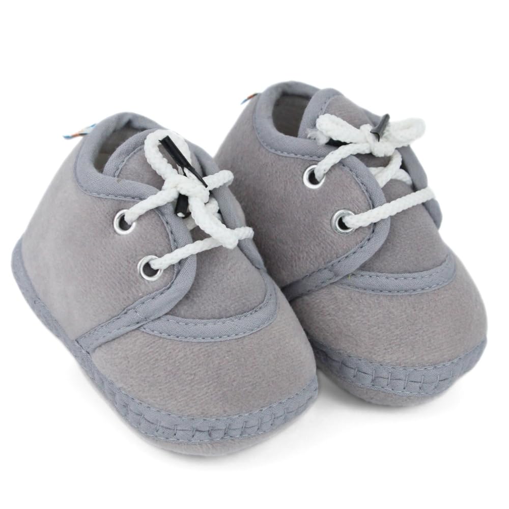 6 to 12 Month Baby Boys & Baby Girls Newborn Cotton Grey Lace Baby Booties-BT5433-image-35