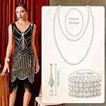 1920s Pearl Jewelry Set - Long Pearl Necklace, Earring Set, Multilayer Bracelet - Flapper Accessories for Women - Image 3