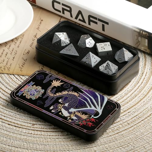 DNDND Rainbow Flower Metal Dice Set, 7 PCS Metallic Flowers DND Dice with Gorgeous Gift Case for D&D Dungeons and Dragon Tabletop Game (Rainbow Flowers) - Thumbnail 4