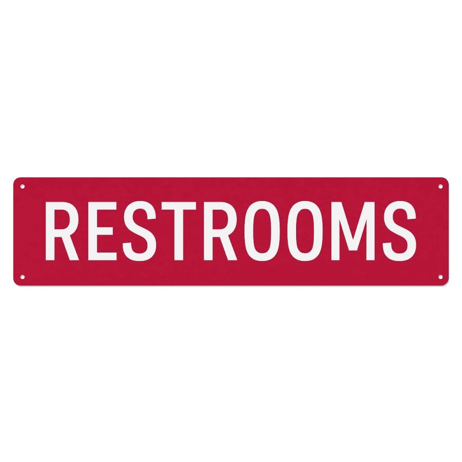 Metal Tin Sign Restrooms Facilities Available Here