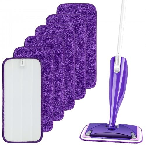 6 PCSフロアモップパッド補充、フロア 床 モップ 取り替えクロス マイクロファイバーモップパッド 雑巾、再利用可能なモップパッドは、Swiffer と互換性のある再利用可能なモップパッド、多面的なウェット＆ドライクリーニング用のモップヘッド交換、取替えクロス 交換パッド ぞうきん マイクロファイバー クロス モップ モップ用スペア 取替 掃除 パッド 雑巾 モップ 床を保護