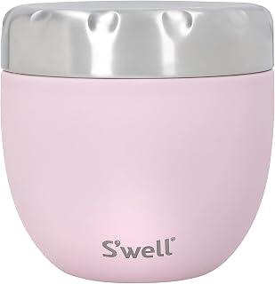 S'well Eats 2-in-1 Futternapf mit Schraubdeckel, 636 ml, rosa Topas, dreifach isolierte und auslaufsichere Lebensmittelflasche für unterwegs bis zu 11h kalt/7h heiß